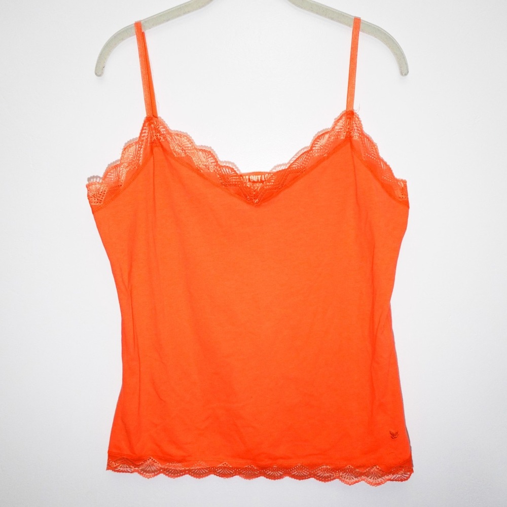 Vintage Y2K Selena Gomez Orange Lace Camisole Cotton Blend Tank Womens Size 3X